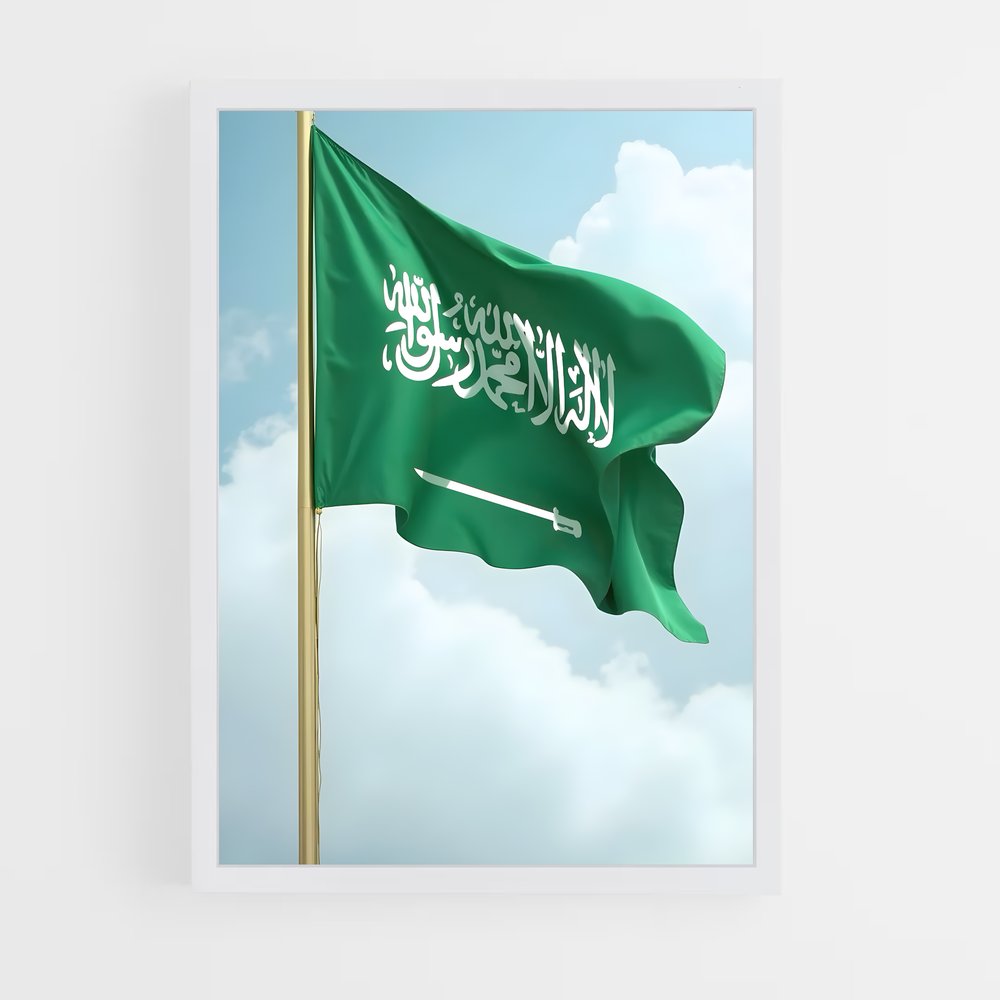 ap-saudi arabia flag-6 cadre Blanc