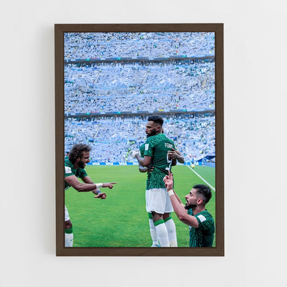 ap-saudi arabia national football team-4 cadre Bois foncé
