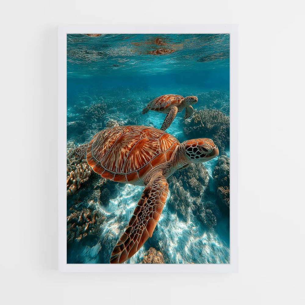 ap-sea turtle-13 cadre Blanc