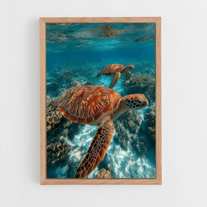 ap-sea turtle-13 cadre Bois clair