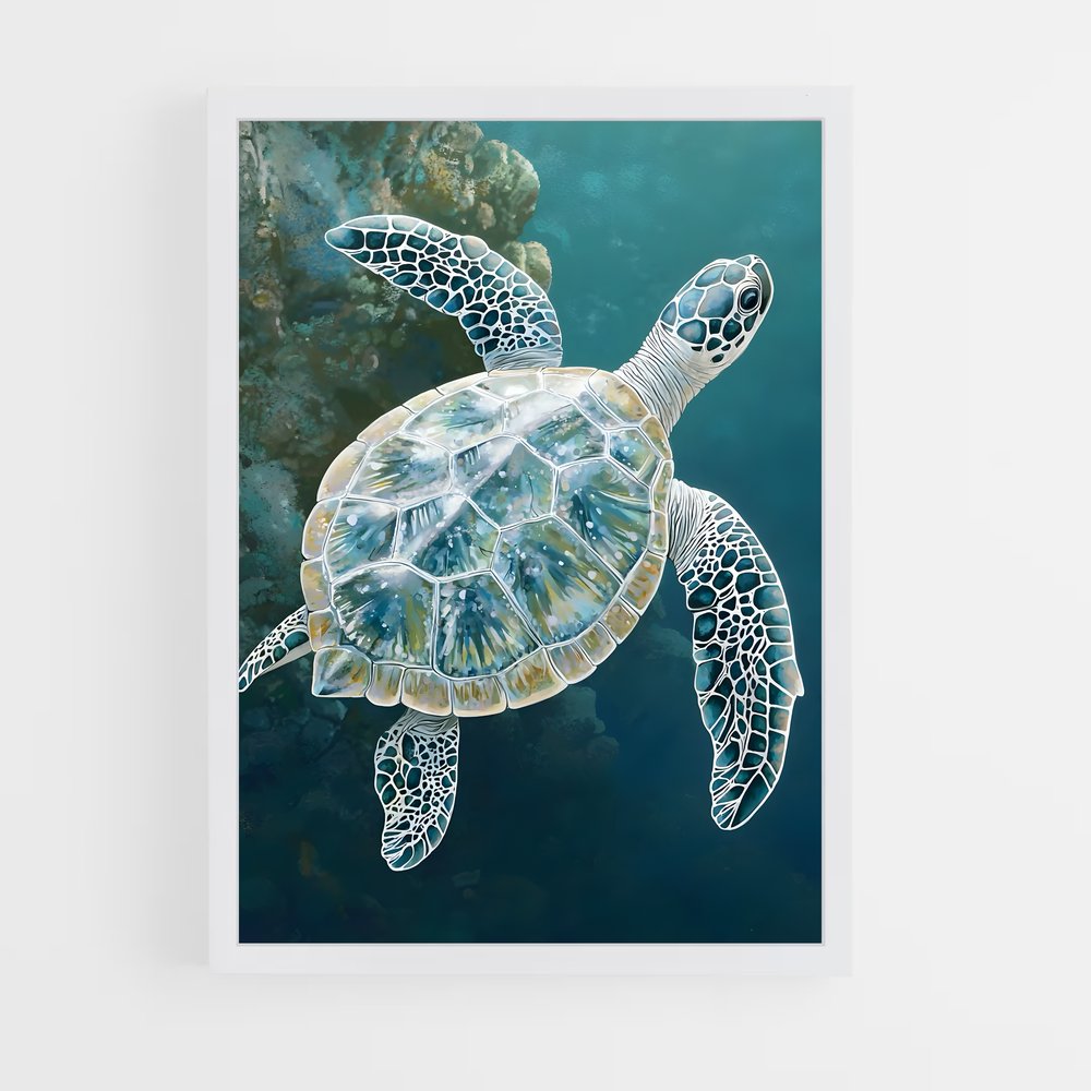 ap-sea turtle-16 cadre Blanc