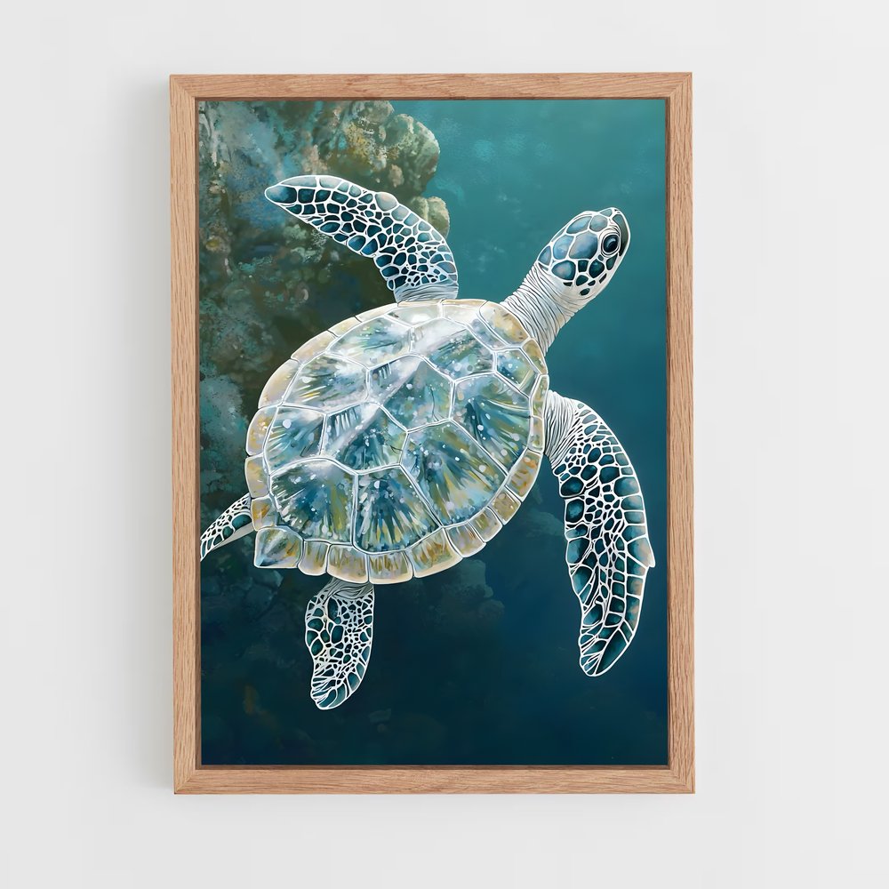 ap-sea turtle-16 cadre Bois clair