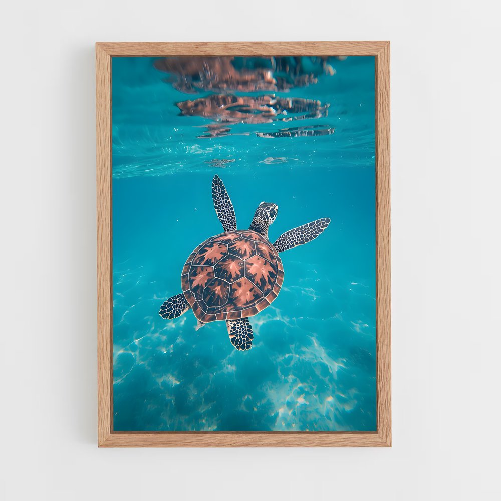 ap-sea turtle-3 cadre Bois clair