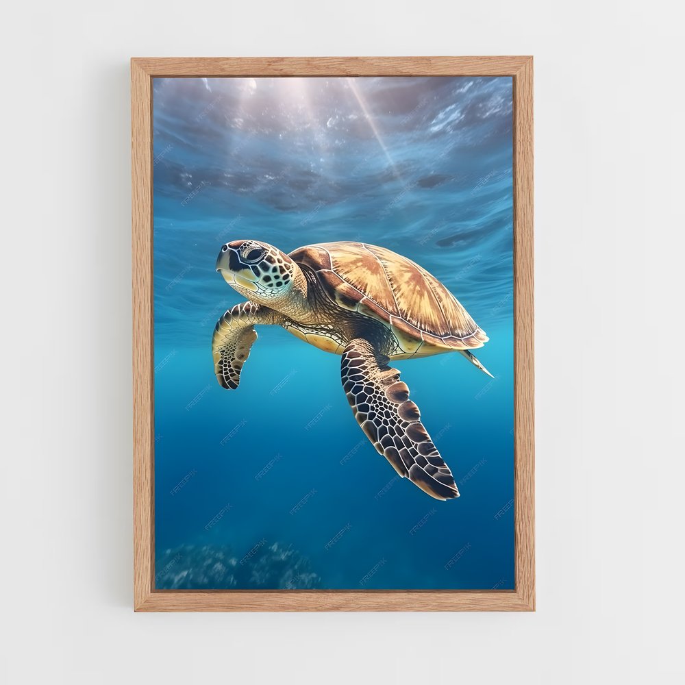 ap-sea turtle-8 cadre Bois clair