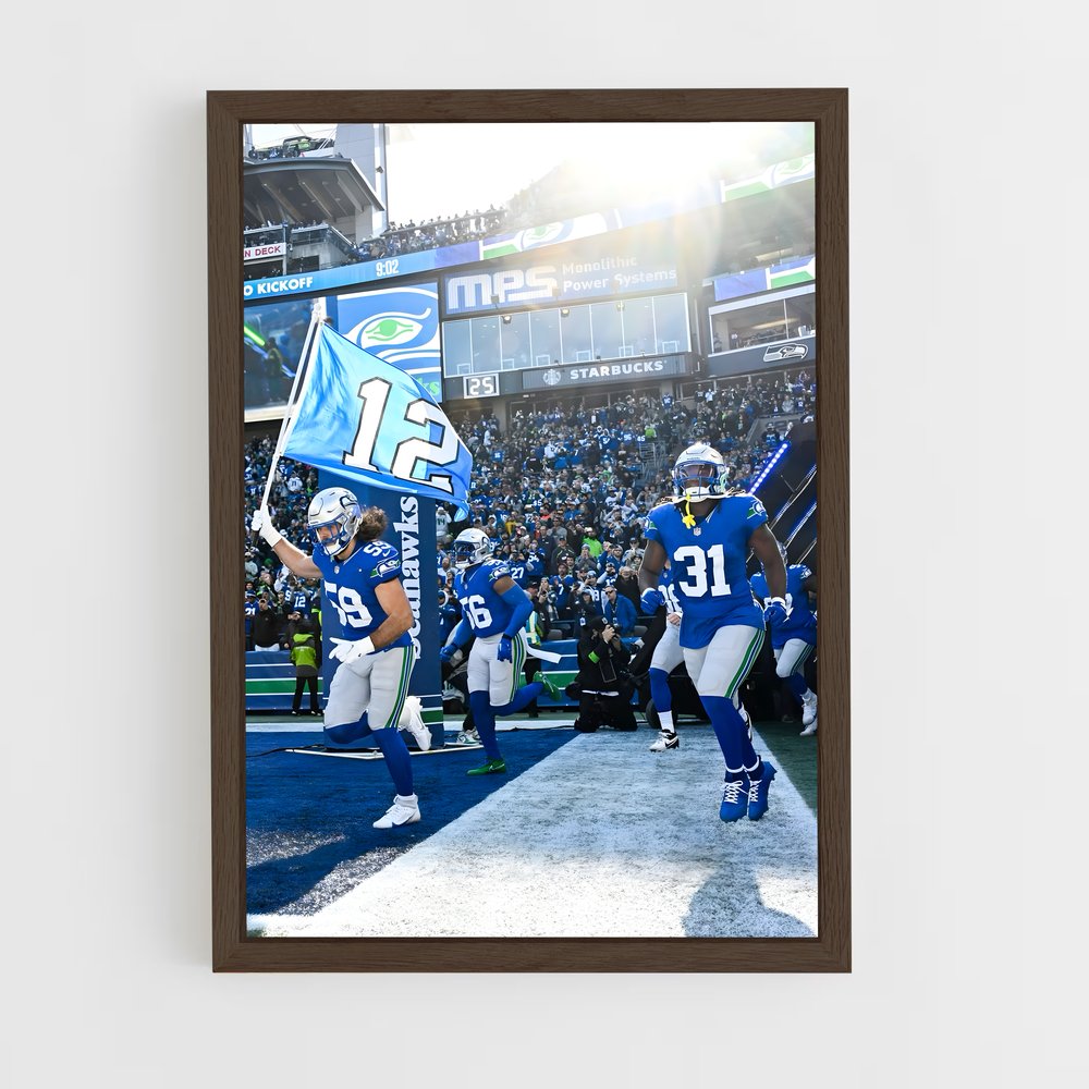 ap-seattle seahawks-5 cadre Bois foncé