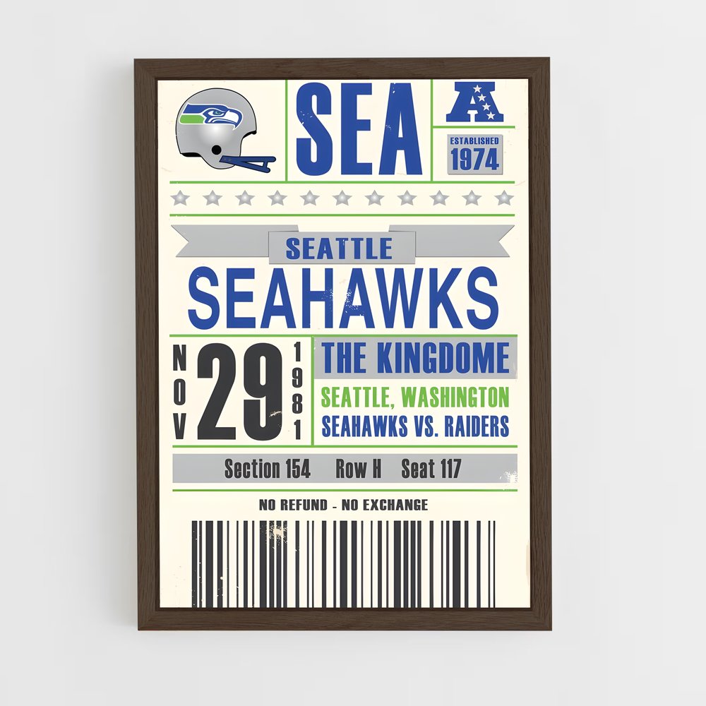 ap-seattle seahawks-6 cadre Bois foncé