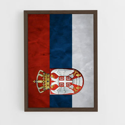 ap-serbia flag-4 cadre Bois foncé