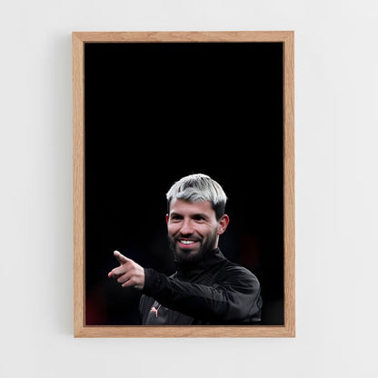 ap-sergio aguero-10 cadre Bois clair