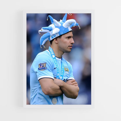 ap-sergio aguero-7 cadre Blanc