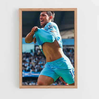ap-sergio aguero-8 cadre Bois clair