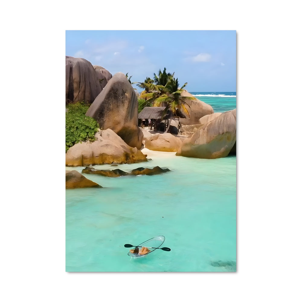 Poster Kayak aux Seychelles