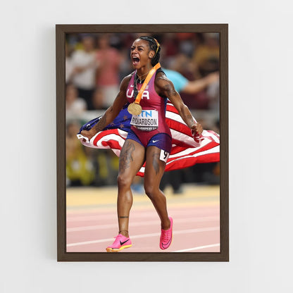ap-sha'carri richardson-4 cadre Bois foncé