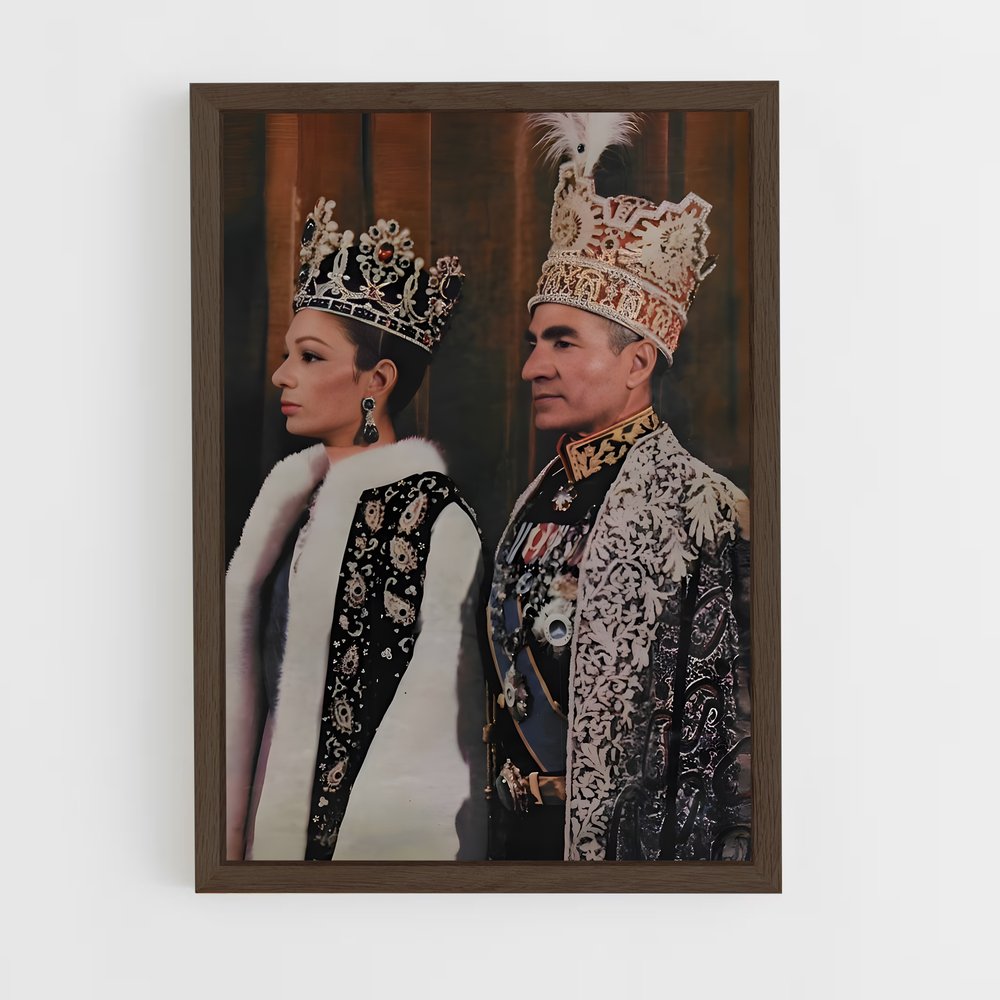 ap-shah mohammad reza pahlavi-10 cadre Bois foncé
