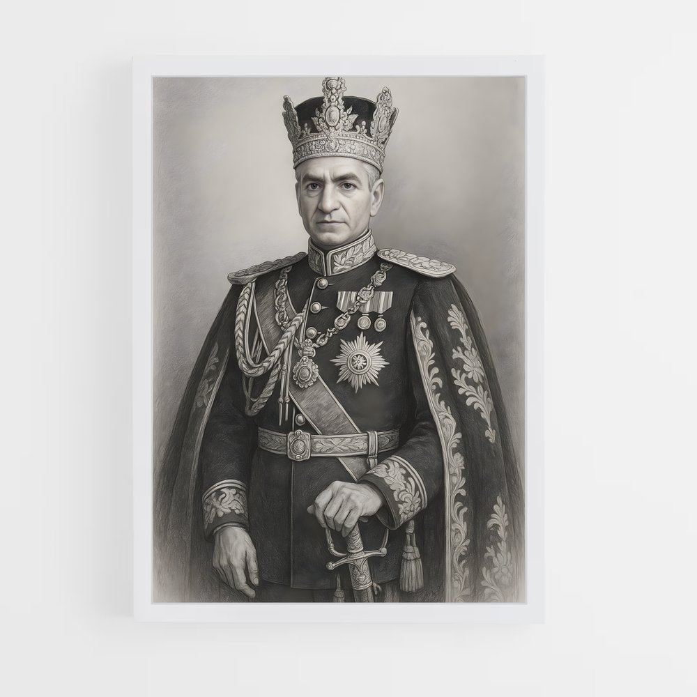 ap-shah mohammad reza pahlavi-7 cadre Blanc