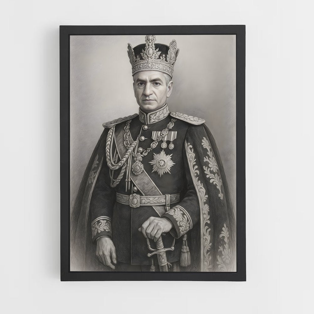 ap-shah mohammad reza pahlavi-7 cadre Noir