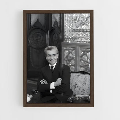 ap-shah mohammad reza pahlavi-8 cadre Bois foncé