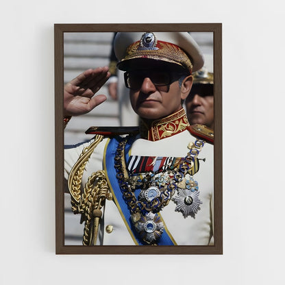 ap-shah mohammad reza pahlavi-9 cadre Bois foncé