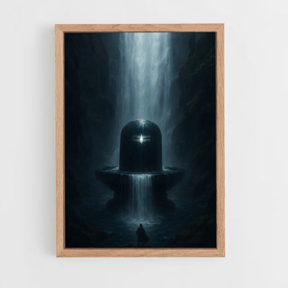 ap-shiva lingam-2 cadre Bois clair