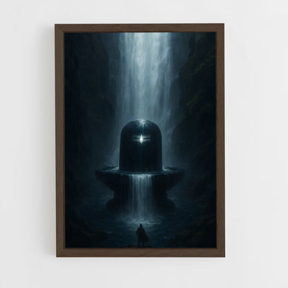 ap-shiva lingam-2 cadre Bois foncé