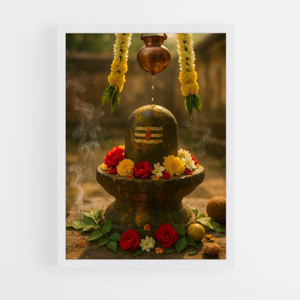 ap-shiva lingam-4 cadre Blanc