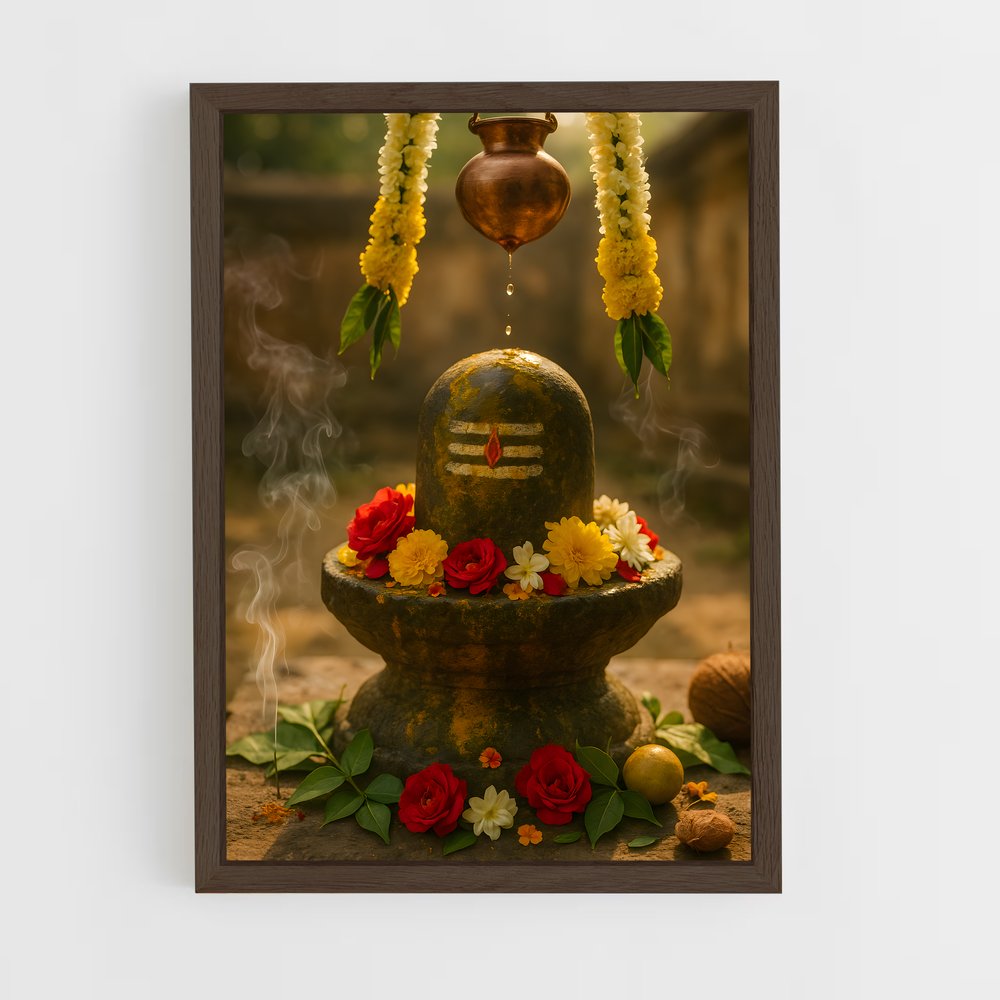 ap-shiva lingam-4 cadre Bois foncé