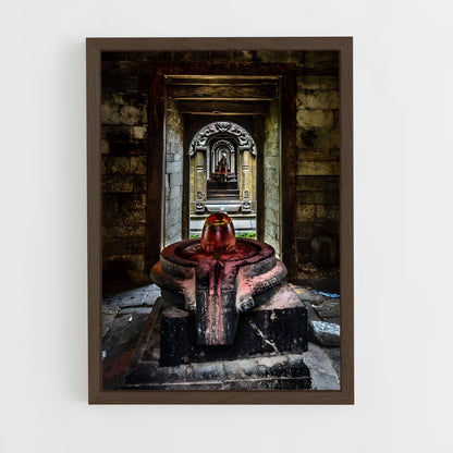 ap-shiva lingam-5 cadre Bois foncé