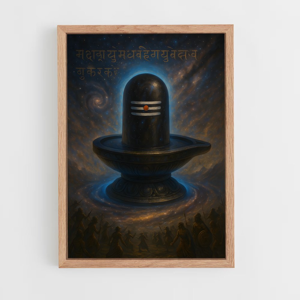 ap-shiva lingam-7 cadre Bois clair
