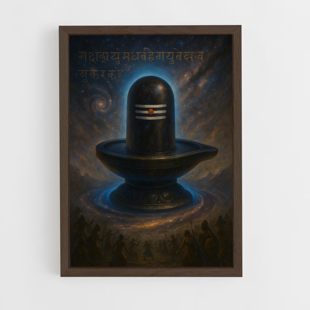ap-shiva lingam-7 cadre Bois foncé