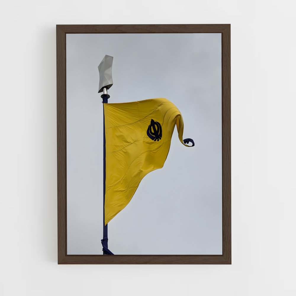 ap-sikh flag-1 cadre Bois foncé