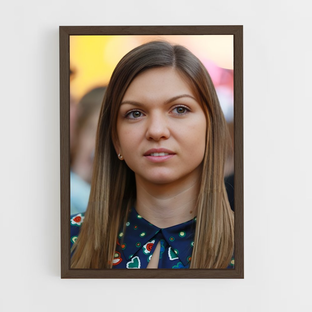 ap-simona halep-6 cadre Bois foncé