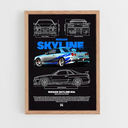ap-skyline gt-r r34-3 cadre Bois clair