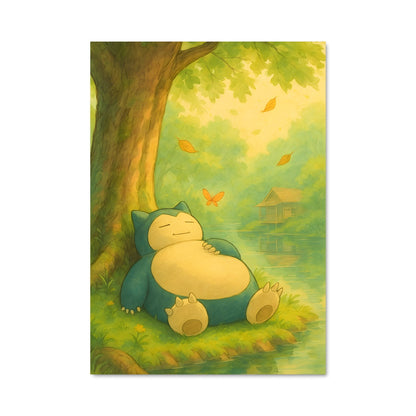 Poster Snorlax au Soleil