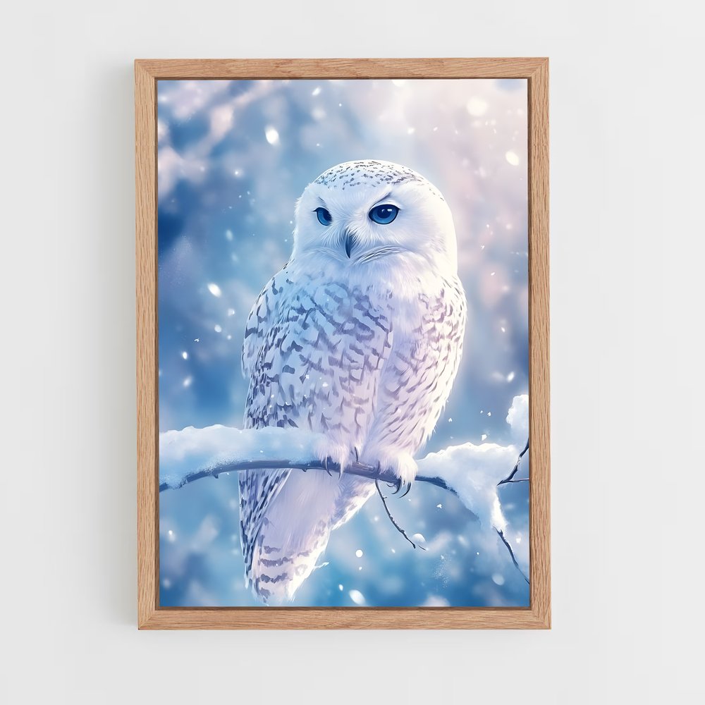 ap-snowy owl-12 cadre Bois clair