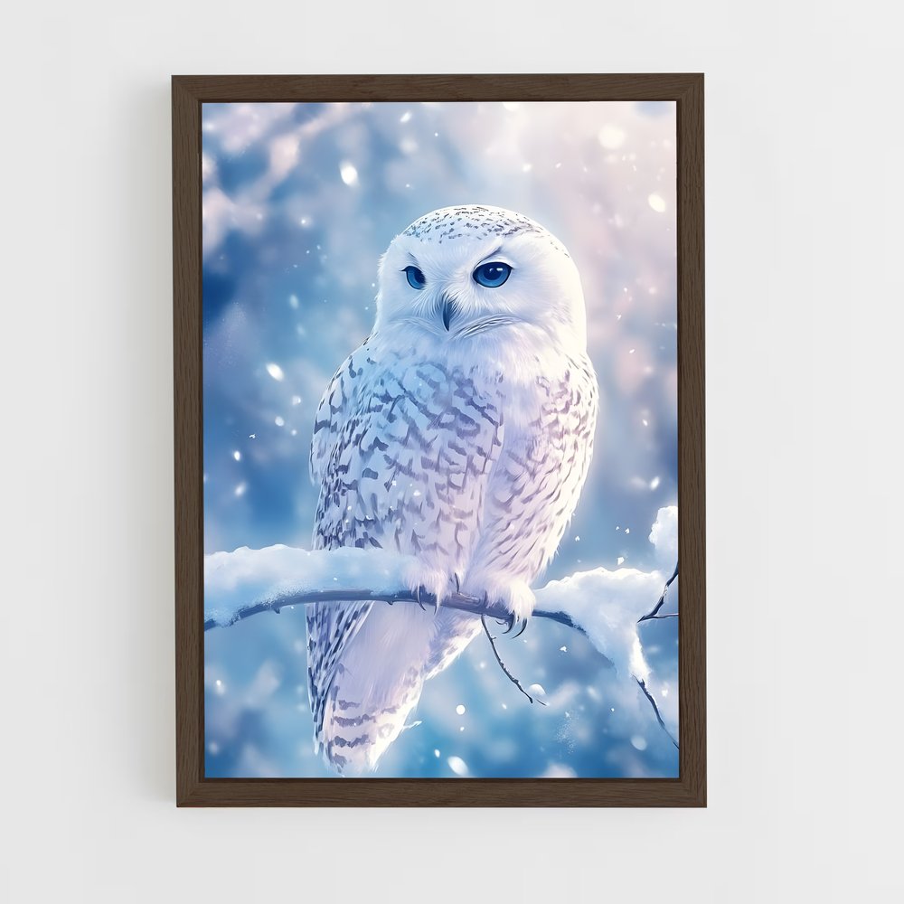 ap-snowy owl-12 cadre Bois foncé