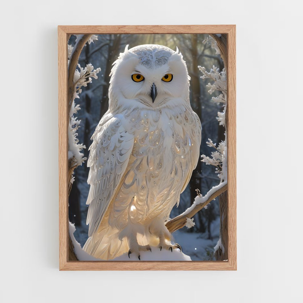 ap-snowy owl-6 cadre Bois clair
