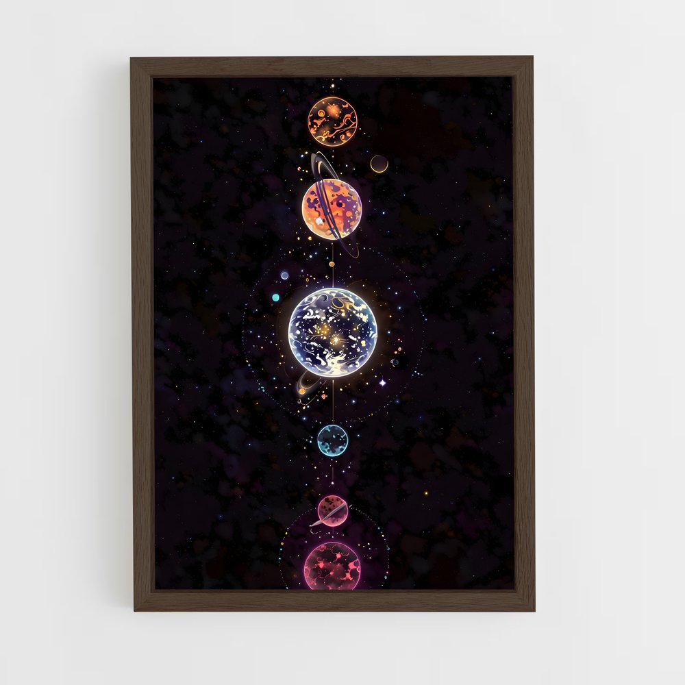 ap-solar system-4 cadre Bois foncé