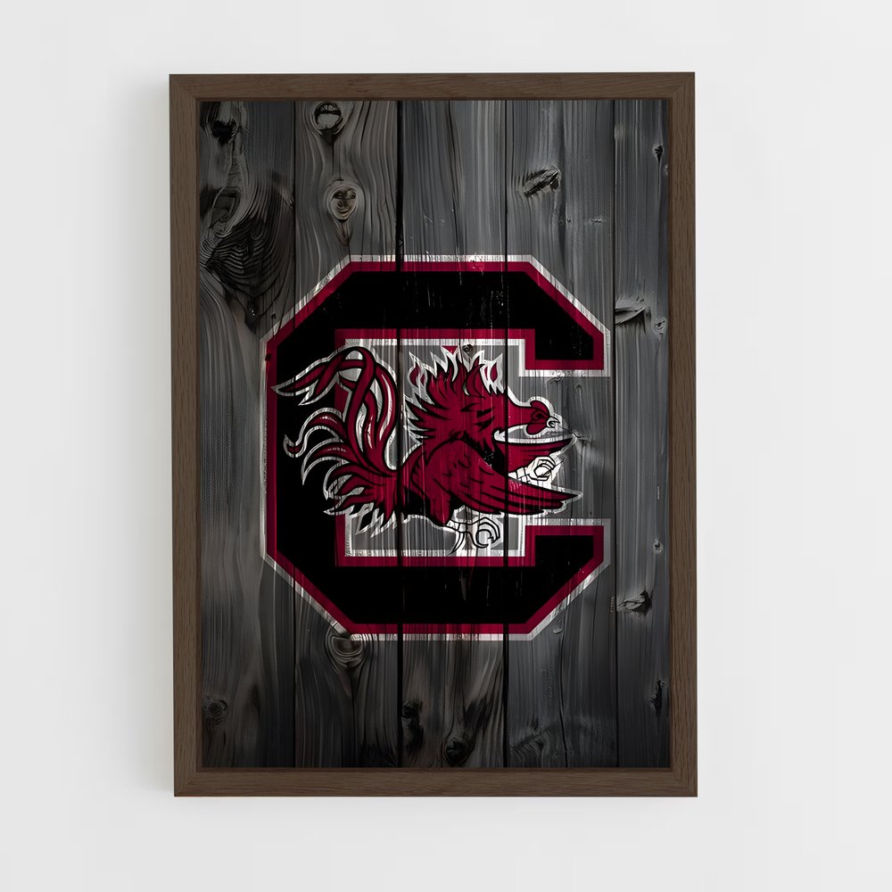ap-south carolina gamecocks-5 cadre Bois foncé