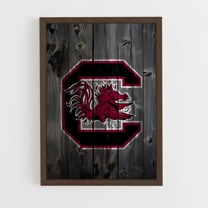 ap-south carolina gamecocks-5 cadre Bois foncé
