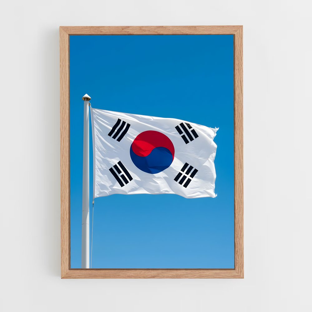 ap-south korea flag-1 cadre Bois clair