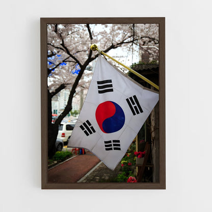 ap-south korea flag-3 cadre Bois foncé