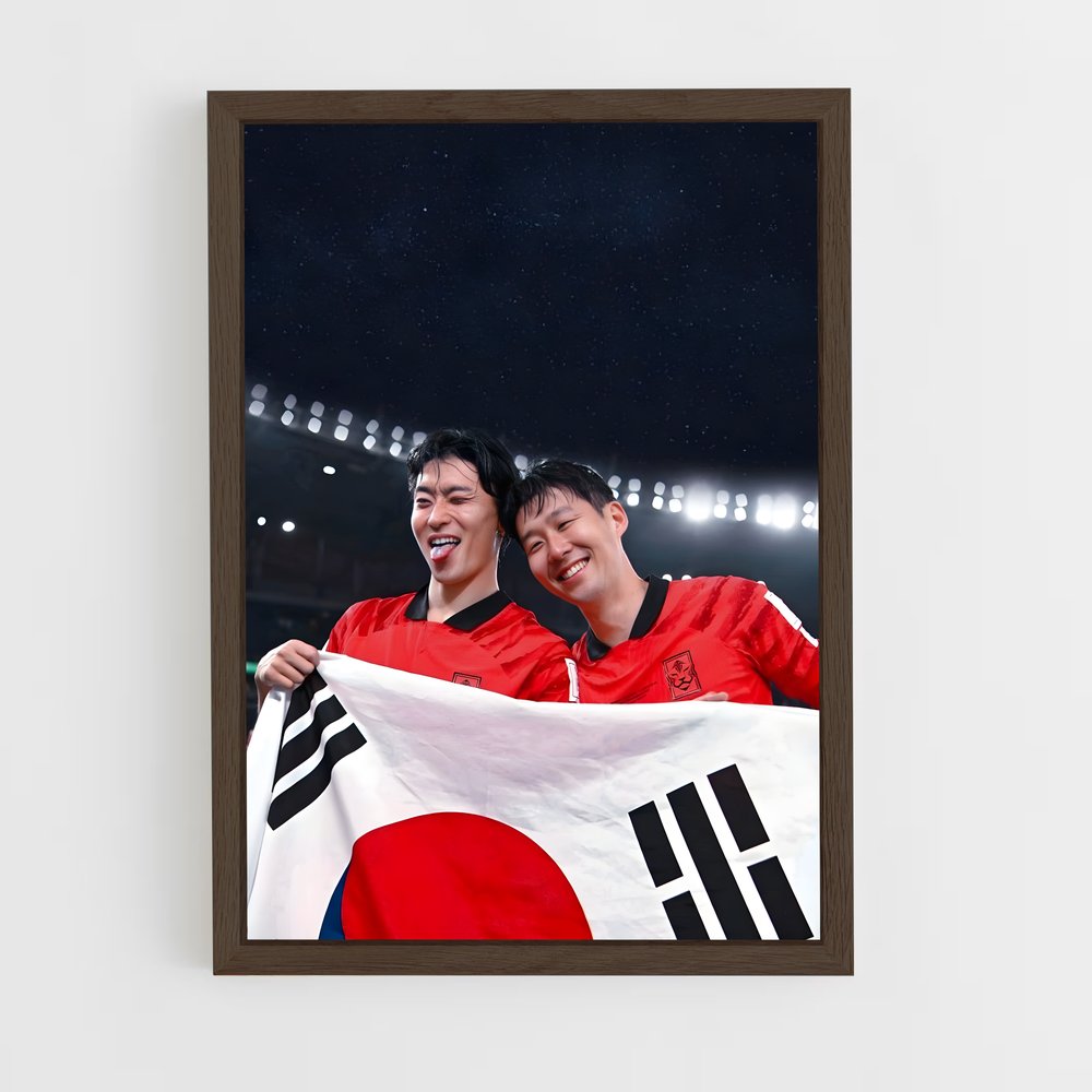 ap-south korea national football team-3 cadre Bois foncé