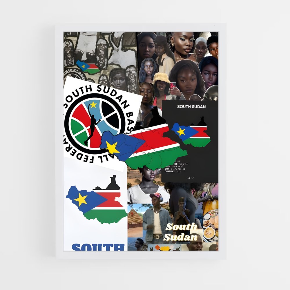 ap-south sudan flag-2 cadre Blanc