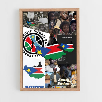 ap-south sudan flag-2 cadre Bois clair