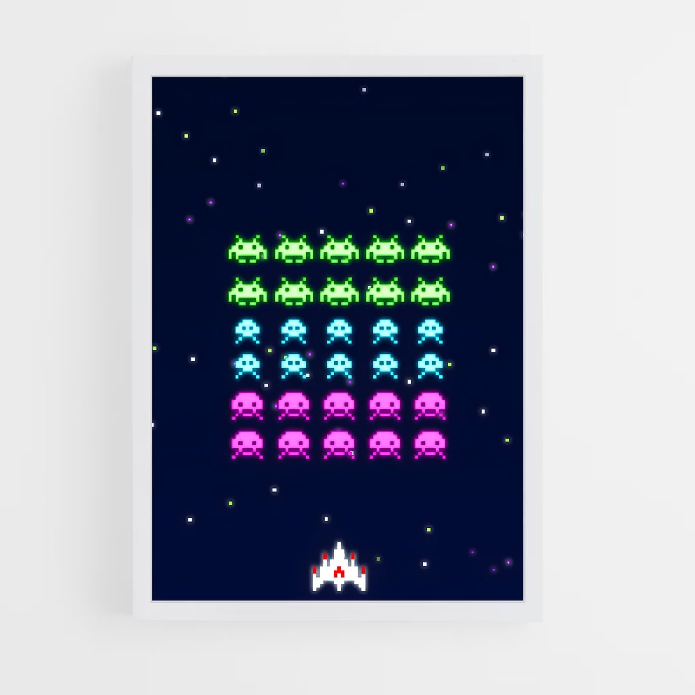 ap-space invaders-3 cadre Blanc