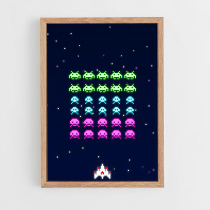 ap-space invaders-3 cadre Bois clair