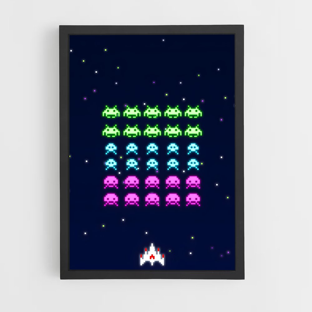 ap-space invaders-3 cadre Noir