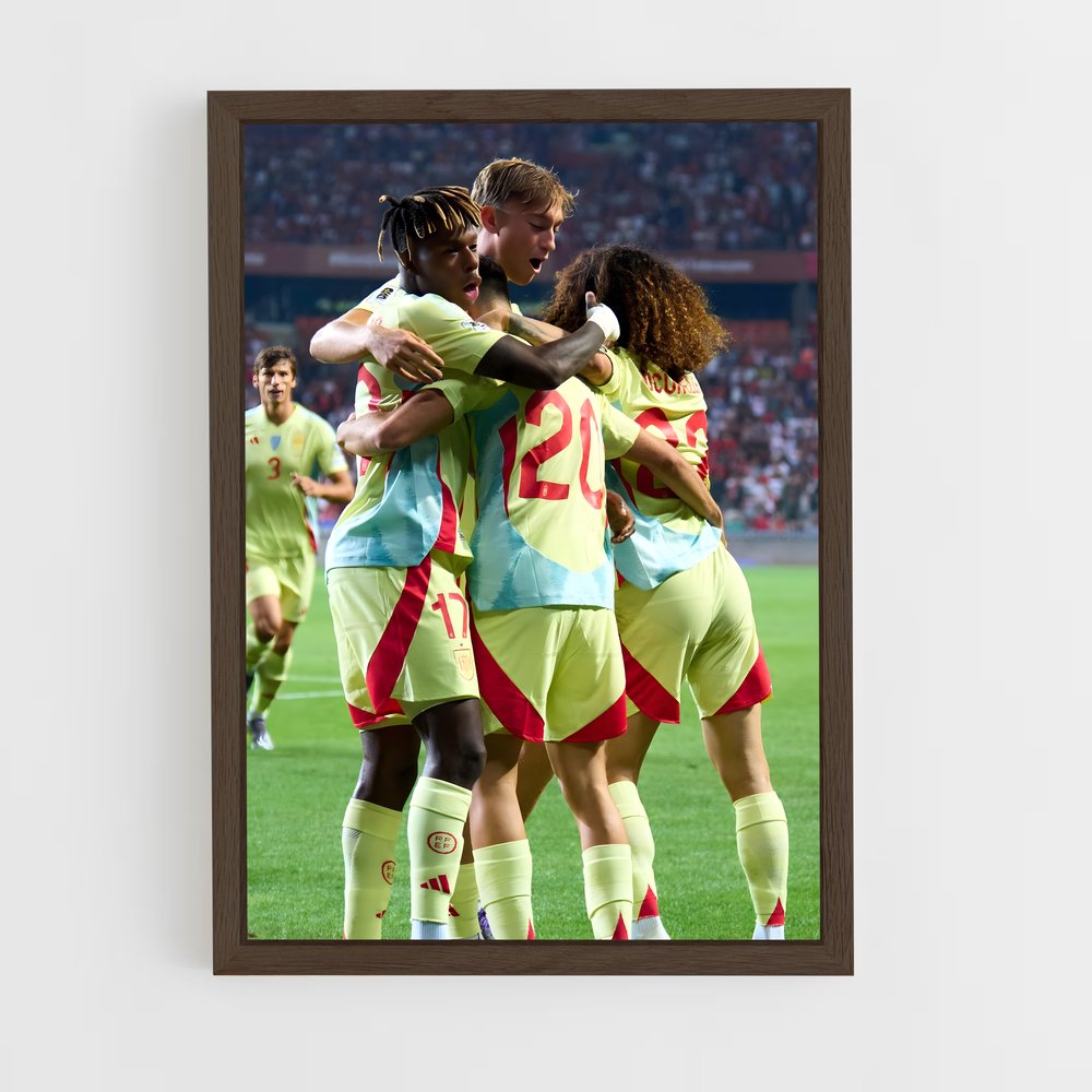 ap-spain national football team-10 cadre Bois foncé