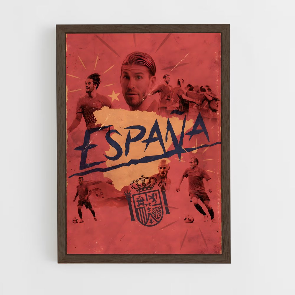 ap-spain national football team-5 cadre Bois foncé