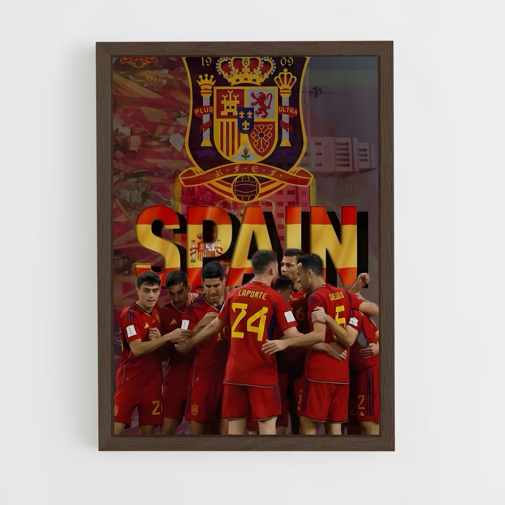 ap-spain national football team-7 cadre Bois foncé