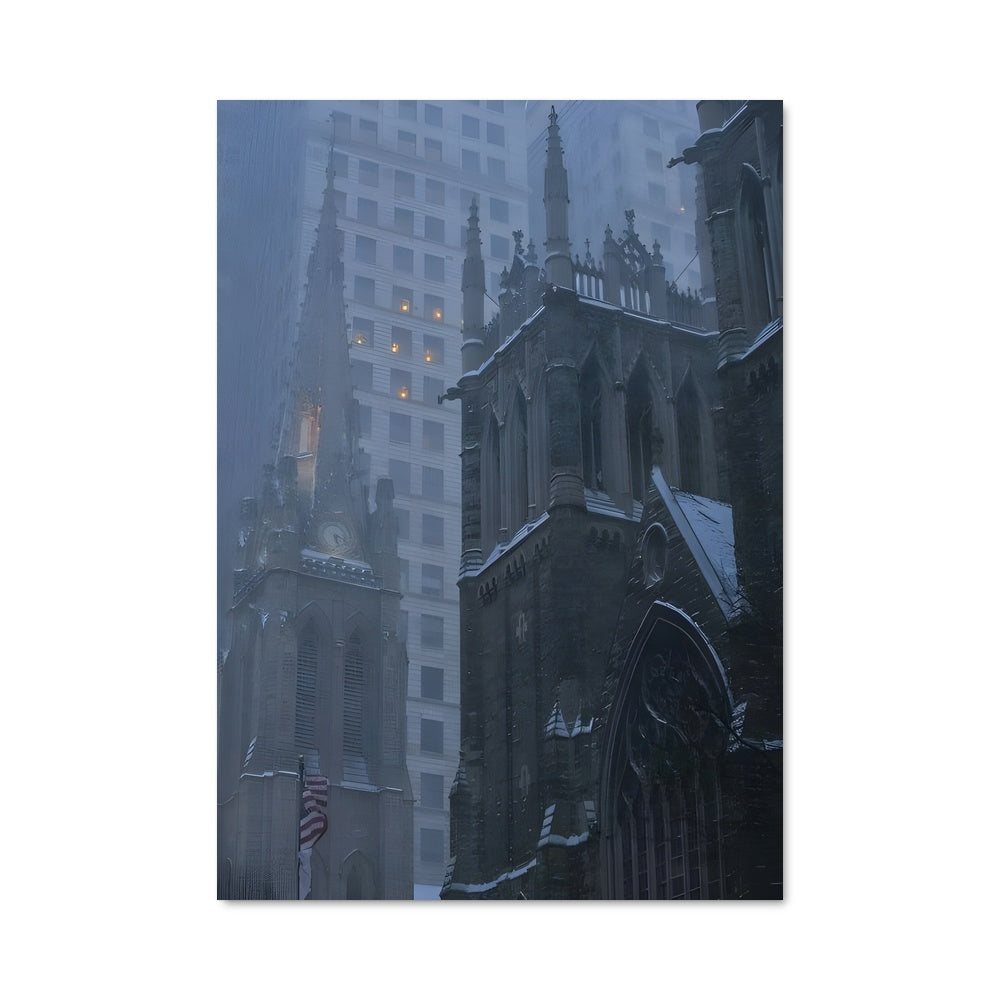 Poster Cathédrale Enneigée